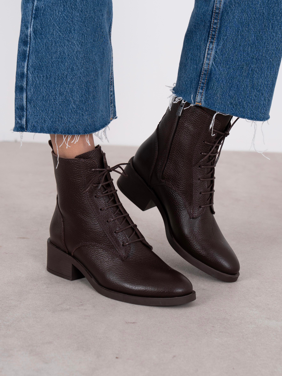 Fiena Kahve Hakiki Deri Kadın Bot