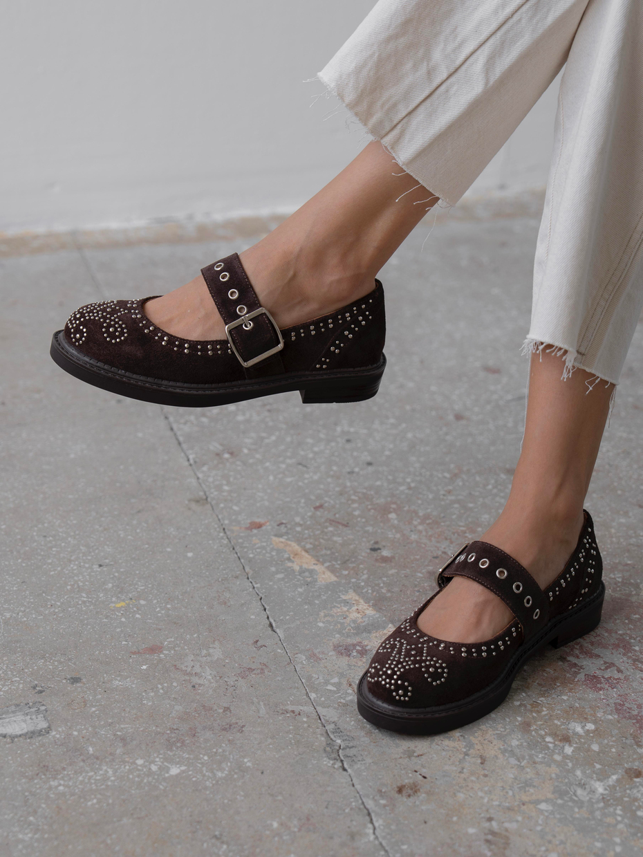 Forth Kahve Süet Troklu Hakiki Deri Kadın Makosen Ayakkabı