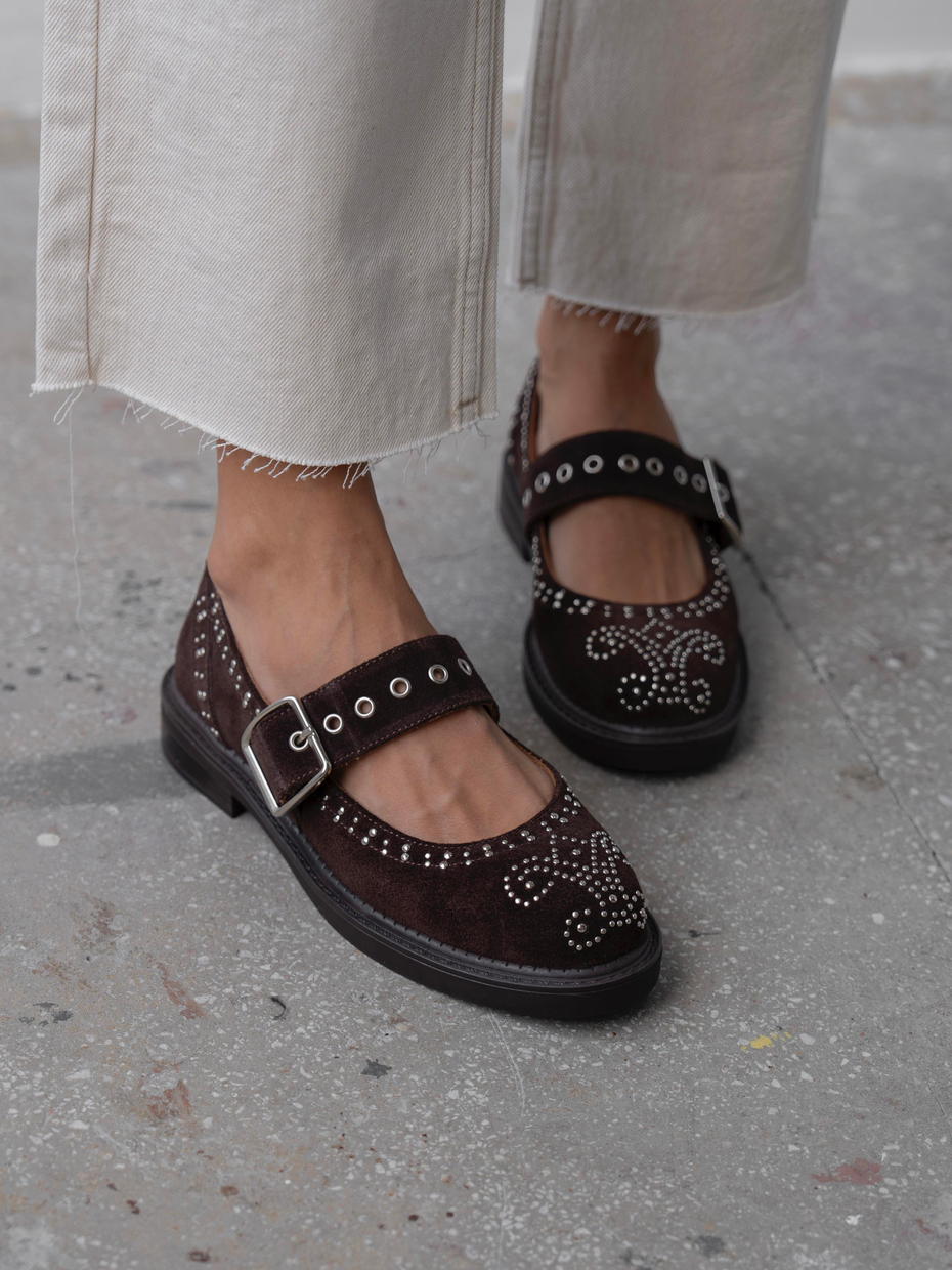 Forth Kahve Süet Troklu Hakiki Deri Kadın Makosen Ayakkabı