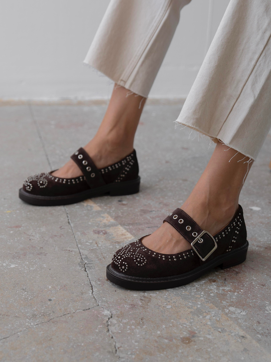 Forth Kahve Süet Troklu Hakiki Deri Kadın Makosen Ayakkabı