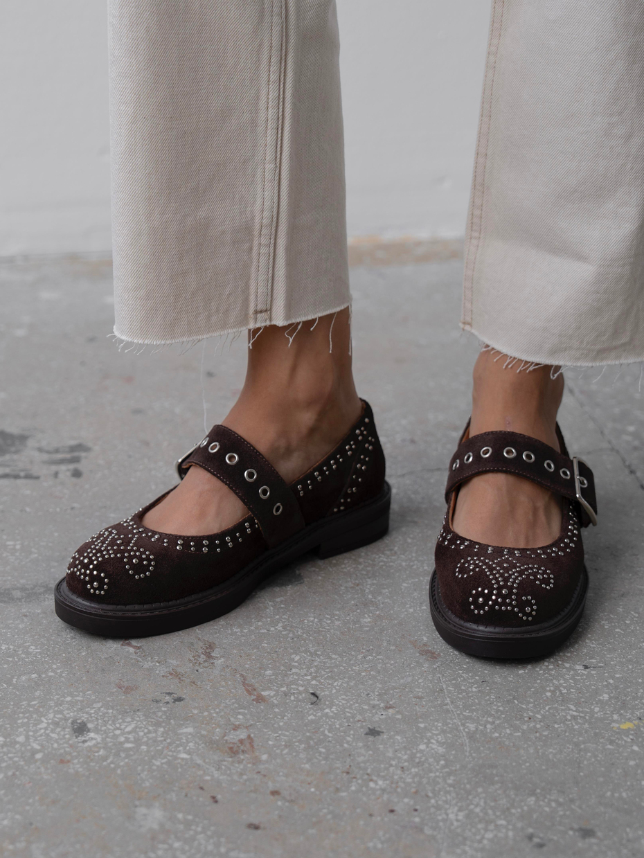 Forth Kahve Süet Troklu Hakiki Deri Kadın Makosen Ayakkabı