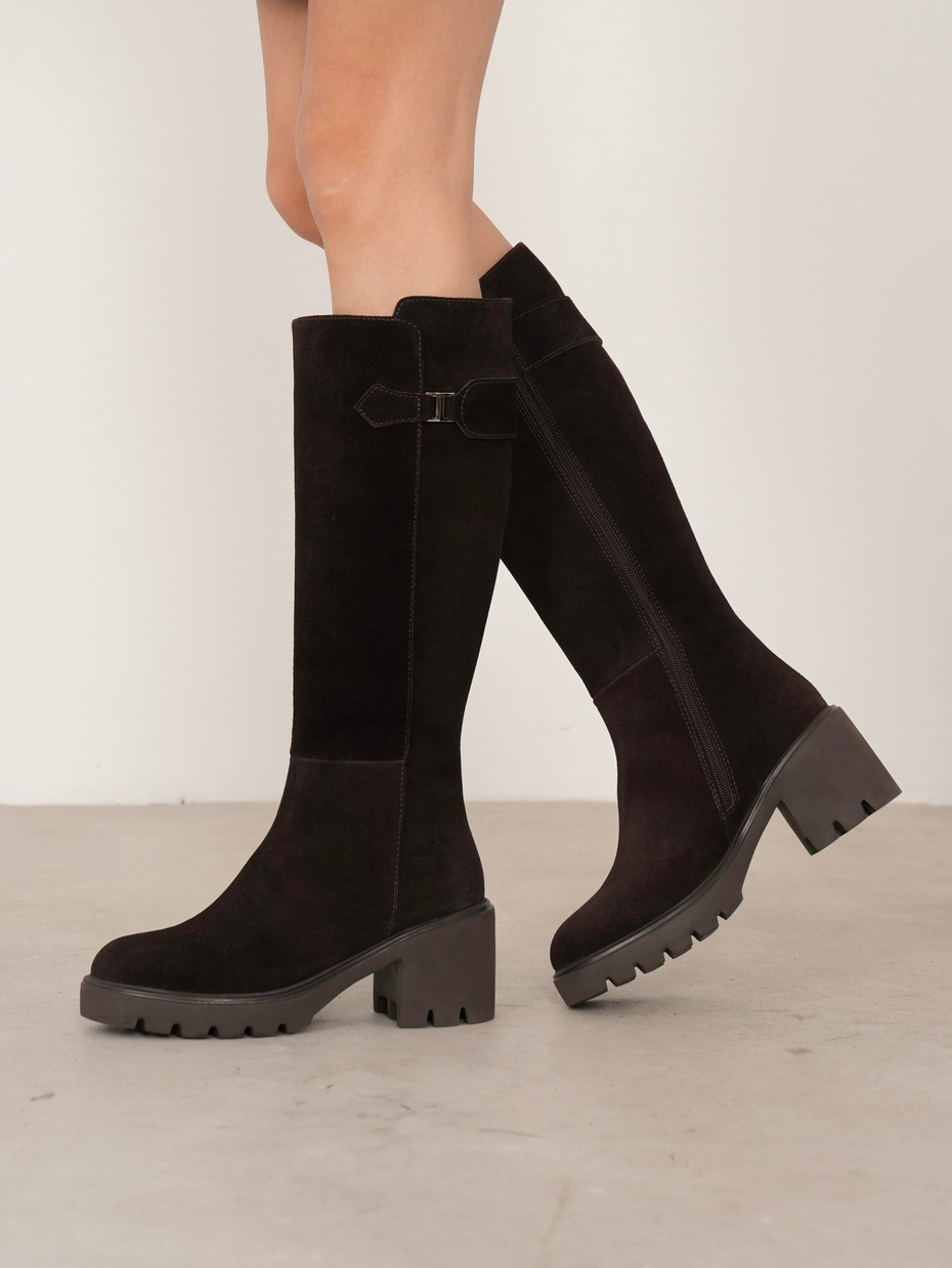 Fumi Kahve Süet Hakiki Deri Kadın Çizme