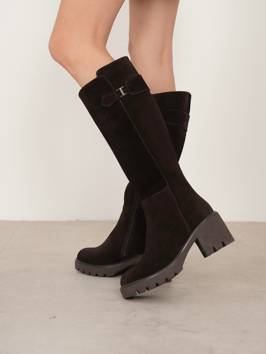 Fumi Kahve Süet Hakiki Deri Kadın Çizme