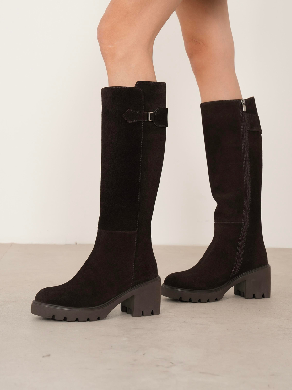 Fumi Kahve Süet Hakiki Deri Kadın Çizme