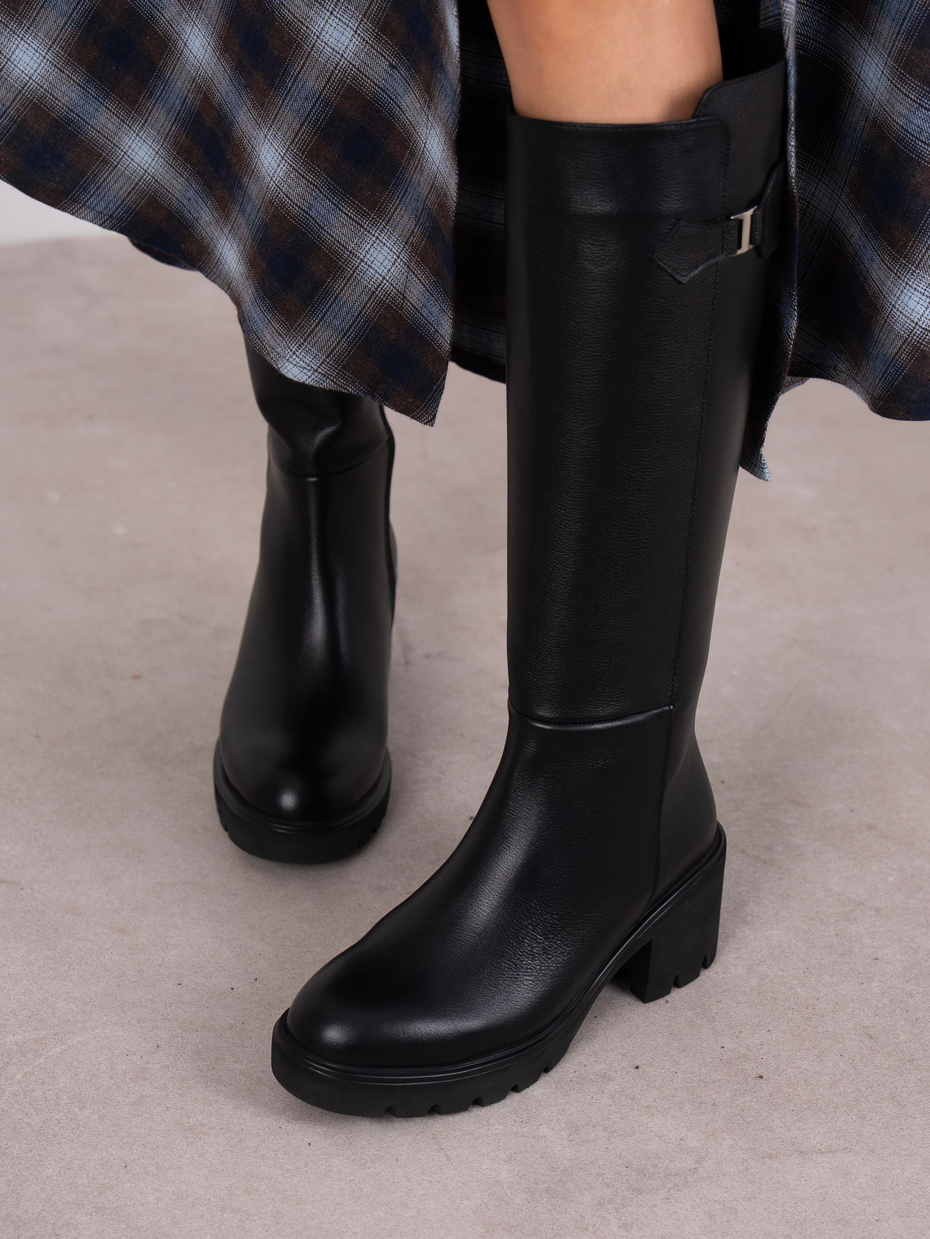 Fumi Siyah Hakiki Deri Kadın Çizme