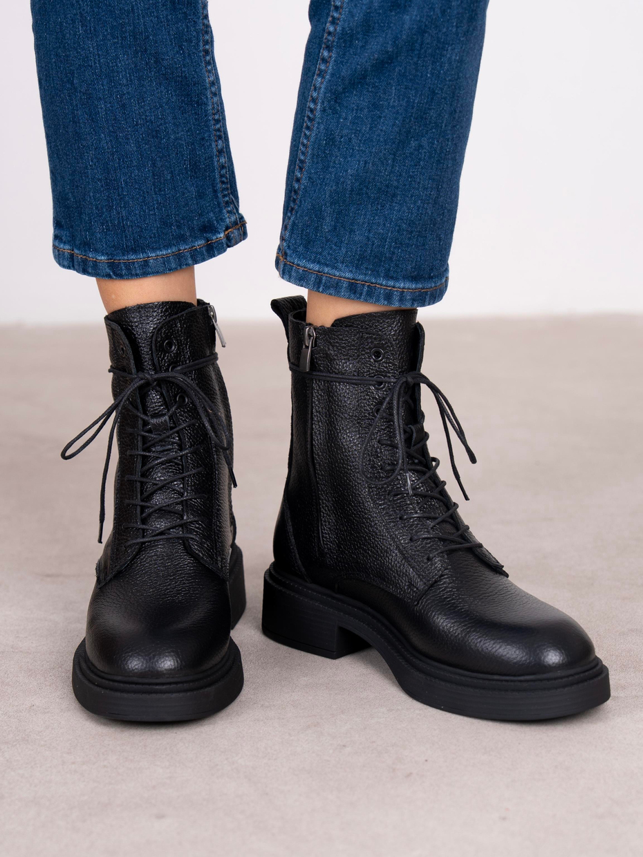 Fynar Siyah Hakiki Deri Kadın Bot