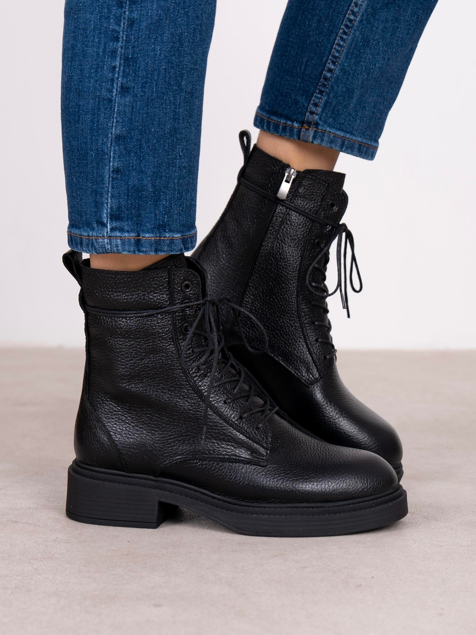 Fynar Siyah Hakiki Deri Kadın Bot