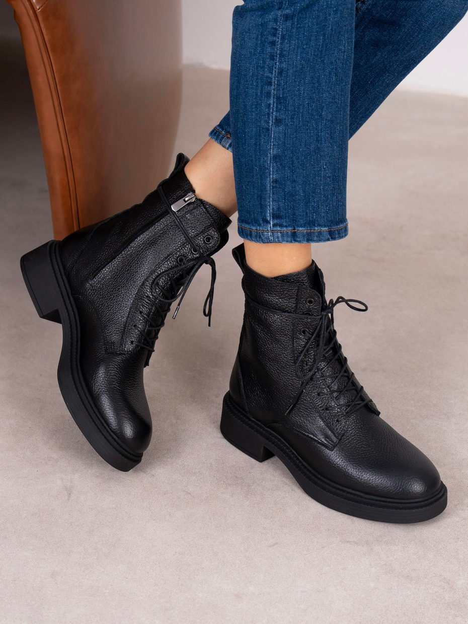 Fynar Siyah Hakiki Deri Kadın Bot