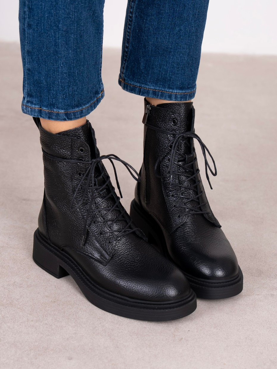 Fynar Siyah Hakiki Deri Kadın Bot