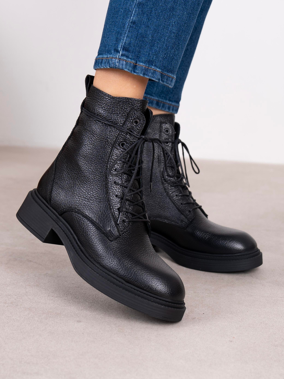 Fynar Siyah Hakiki Deri Kadın Bot