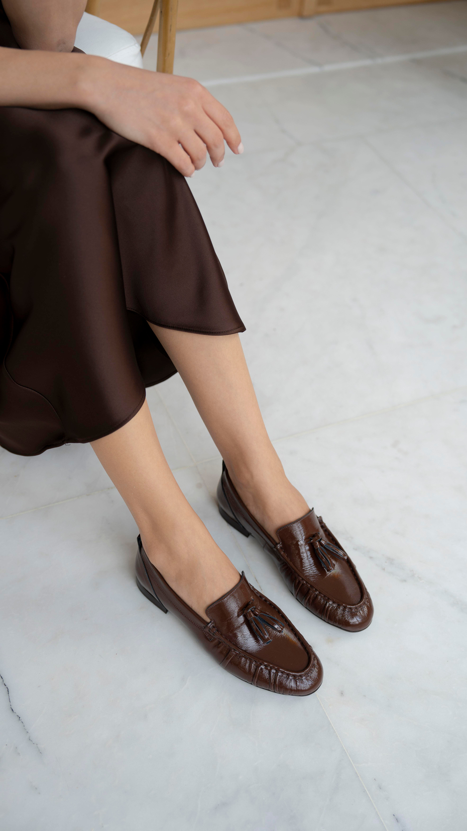 Gobert Kahve Rugan   Hakiki Deri   Makosen Ayakkabı