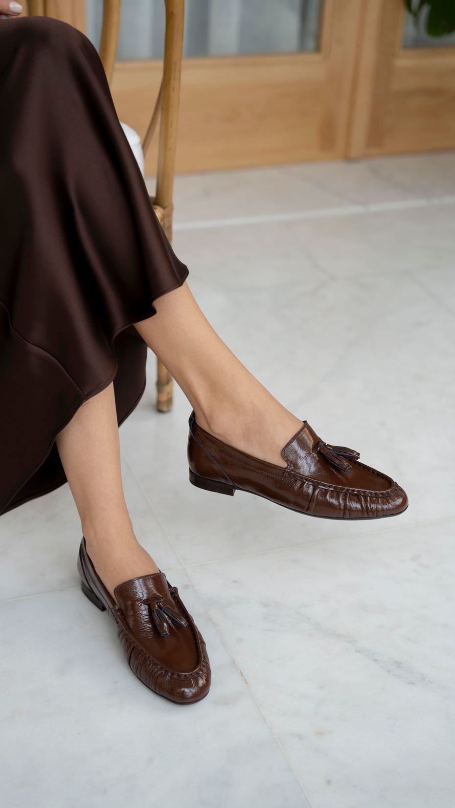 Gobert Kahve Rugan   Hakiki Deri   Makosen Ayakkabı