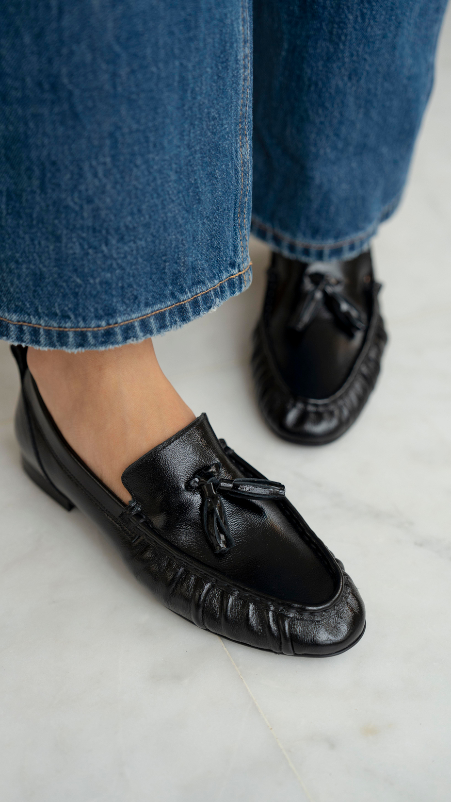 Gobert Siyah Rugan   Hakiki Deri   Makosen Ayakkabı