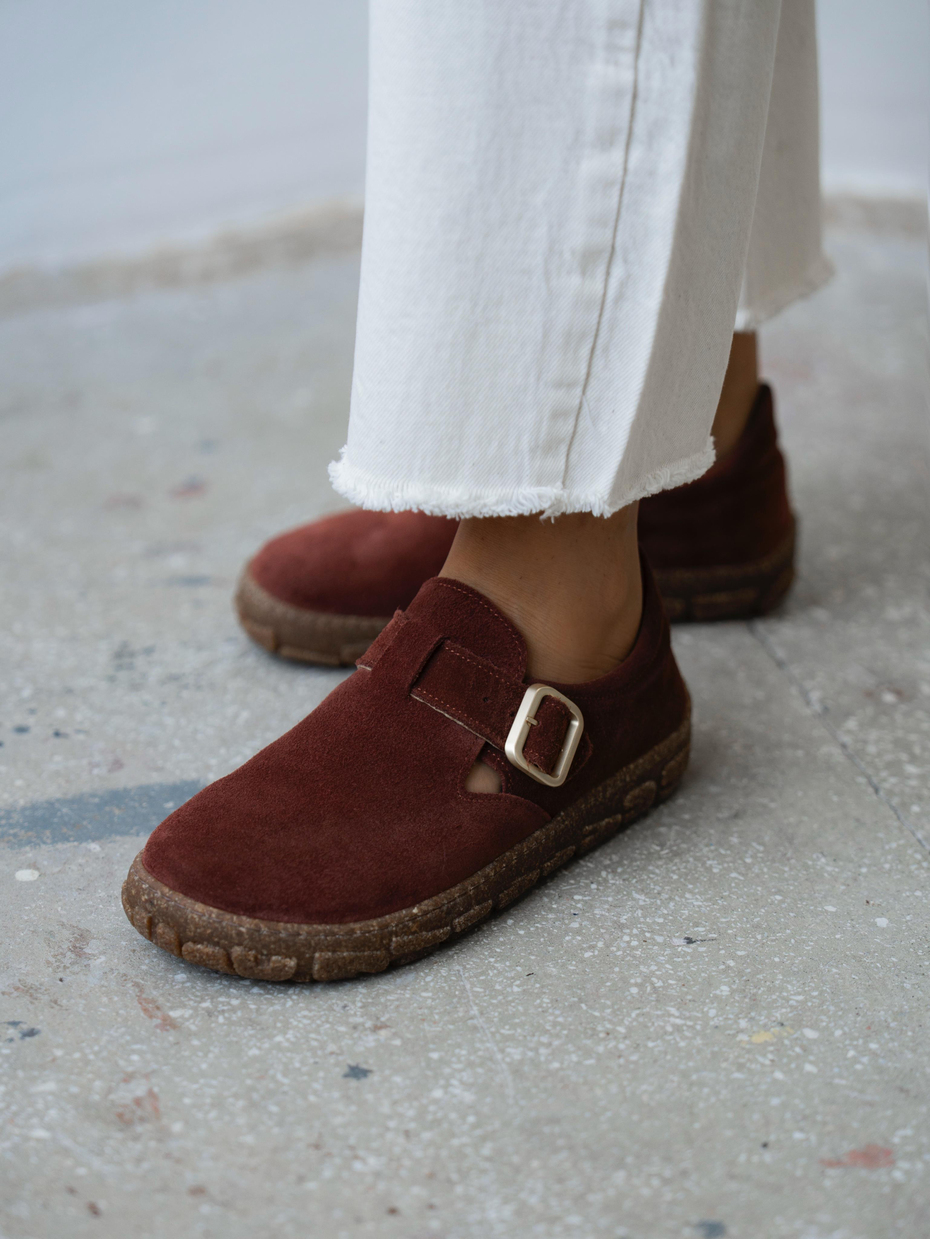 Hiva Kiremit Hakiki Süet Kadın Oxford Ayakkabı