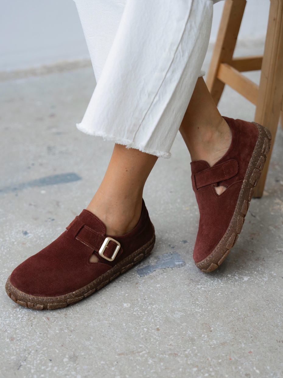 Hiva Kiremit Hakiki Süet Kadın Oxford Ayakkabı