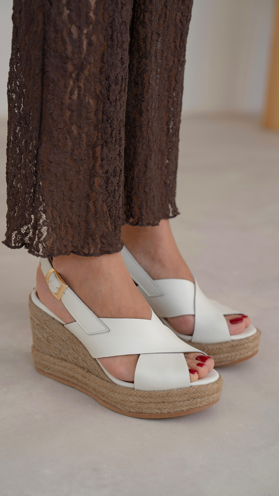 Jordy Ekru   Hakiki Deri   Sandalet