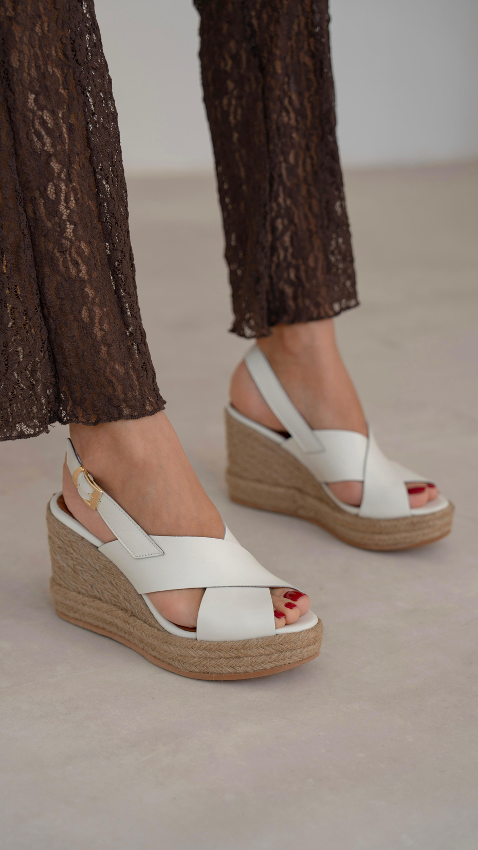 Jordy Ekru   Hakiki Deri   Sandalet