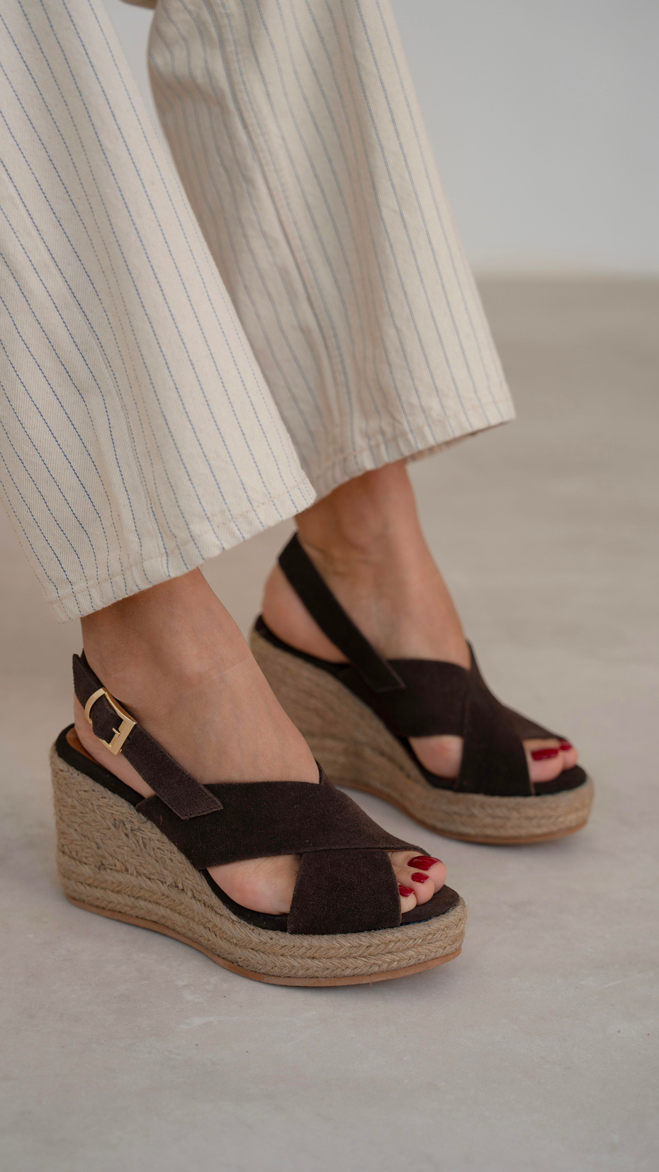 Jordy Kahve Süet   Hakiki Deri   Sandalet