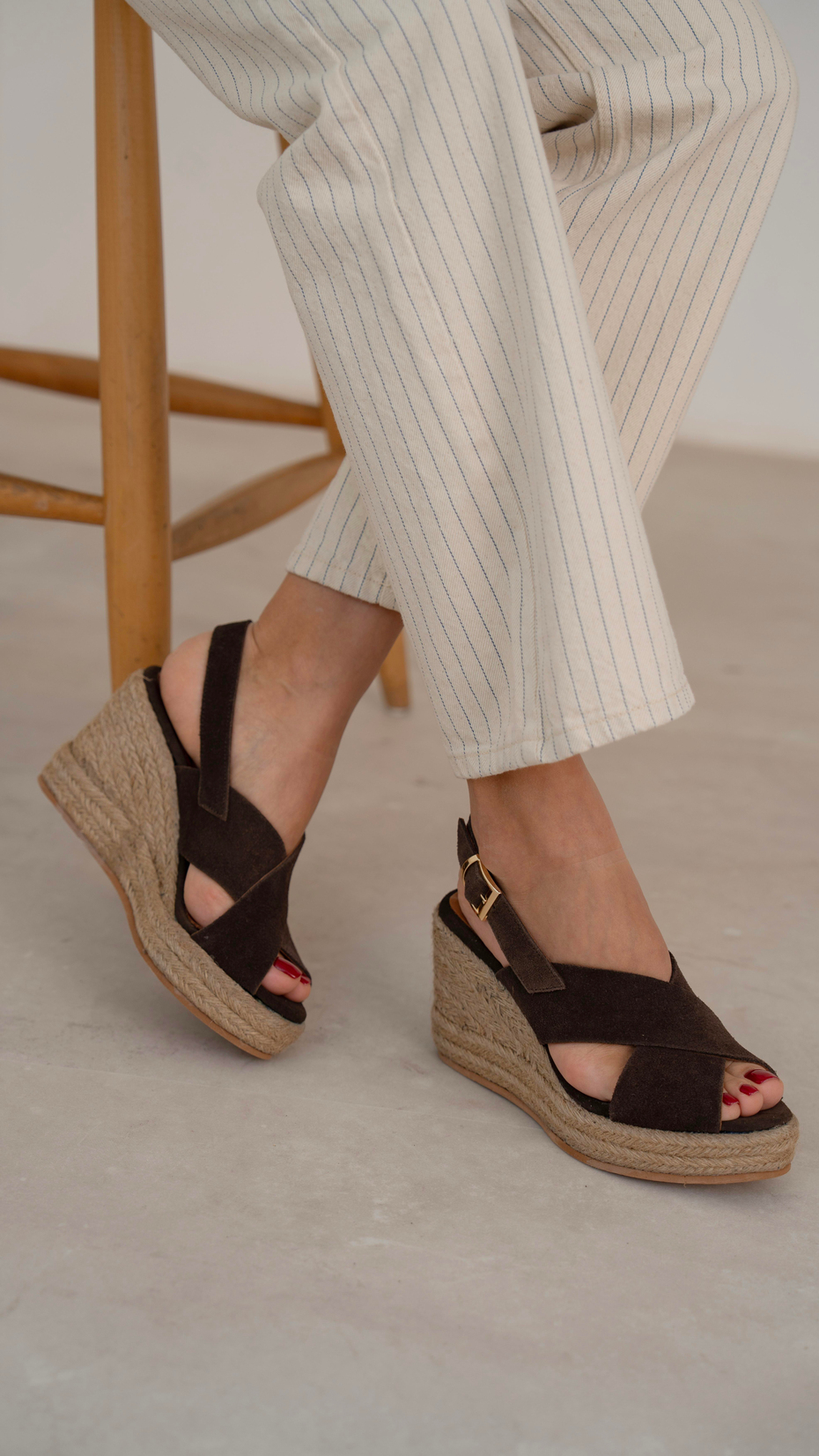 Jordy Kahve Süet   Hakiki Deri   Sandalet