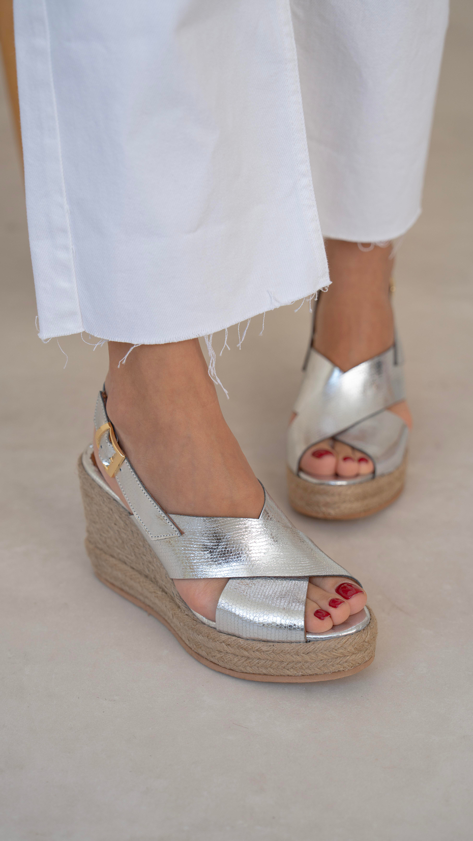 Jordy Lame   Hakiki Deri   Sandalet