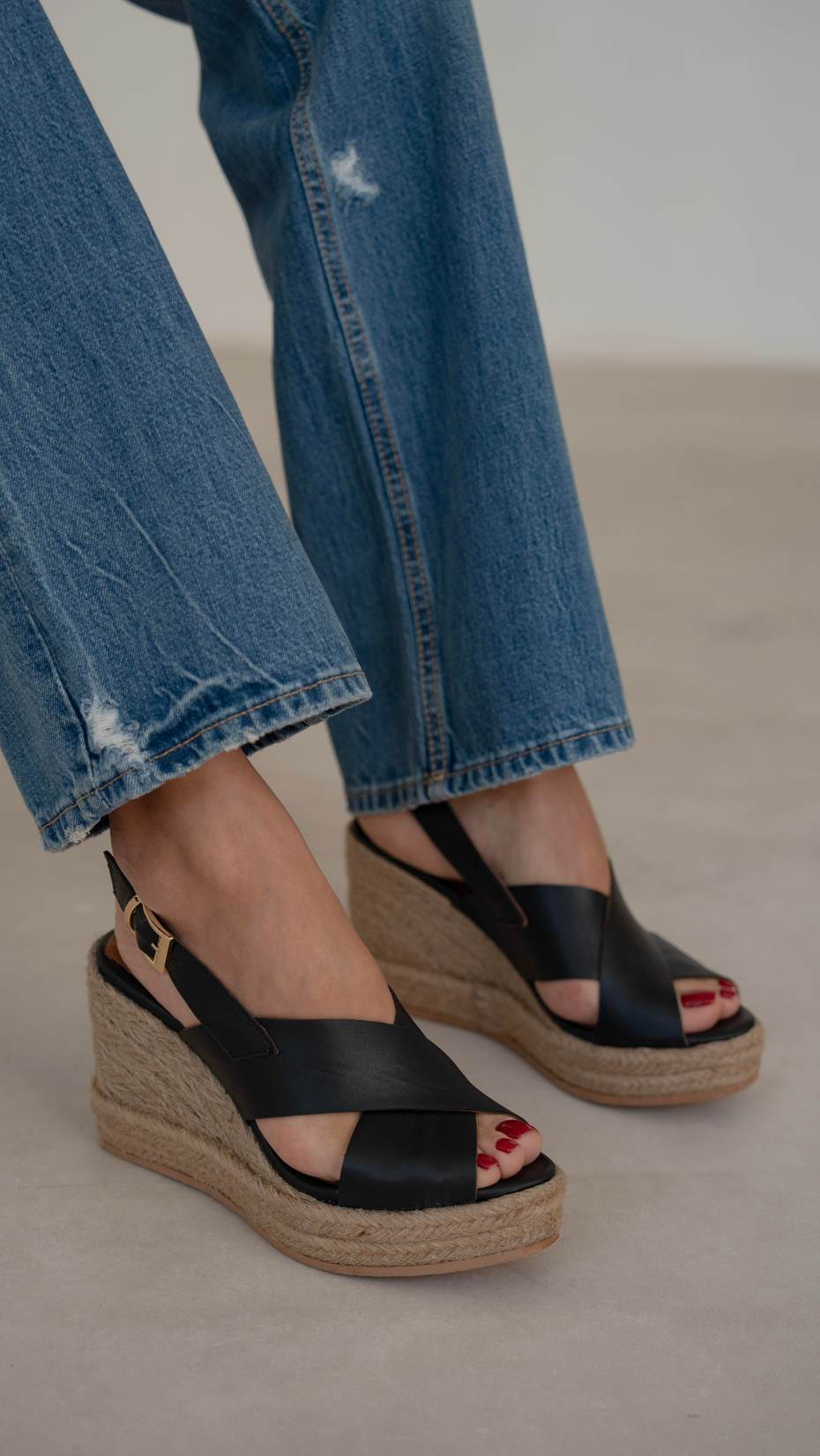 Jordy Siyah   Hakiki Deri   Sandalet