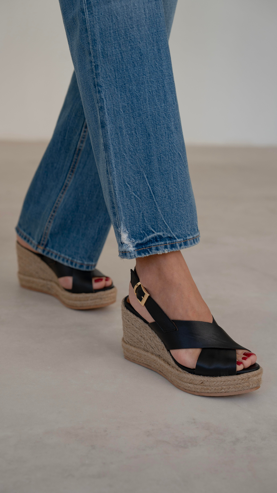 Jordy Siyah   Hakiki Deri   Sandalet