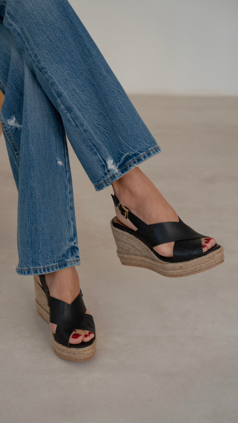 Jordy Siyah   Hakiki Deri   Sandalet