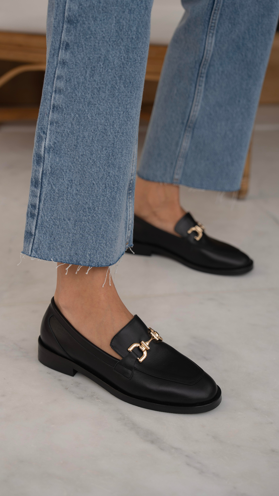 Kerry Siyah   Hakiki Deri Kadın   Makosen Ayakkabı