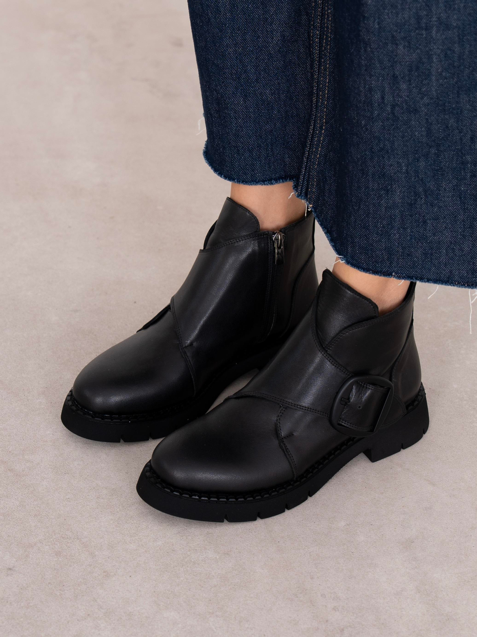 Kiyomi Siyah Hakiki Deri Kadın Bot