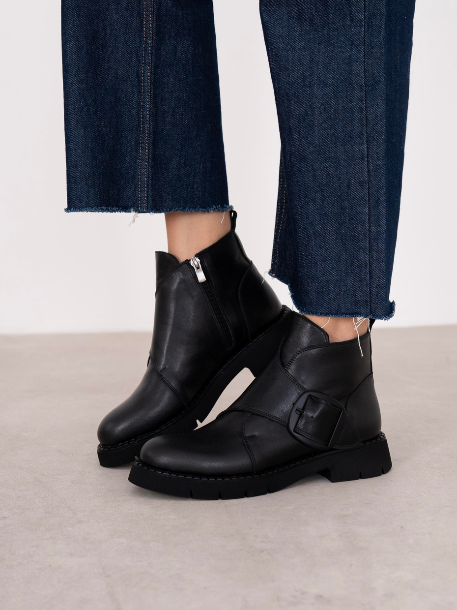 Kiyomi Siyah Hakiki Deri Kadın Bot