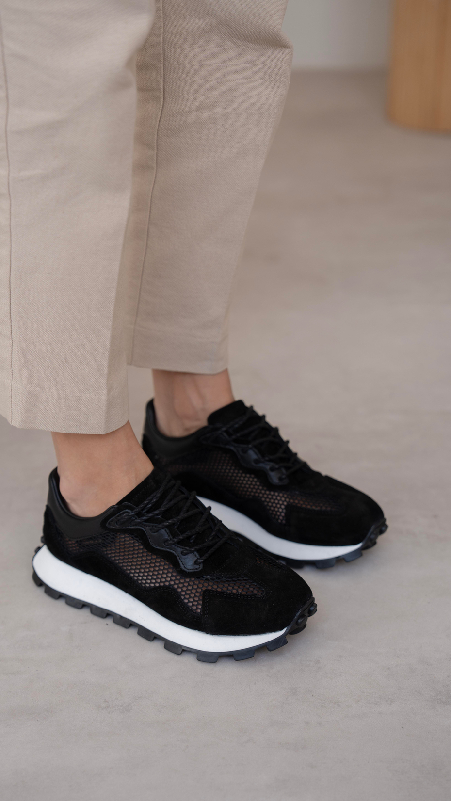 Köln Siyah Süet   Hakiki Deri   Spor Ayakkabı