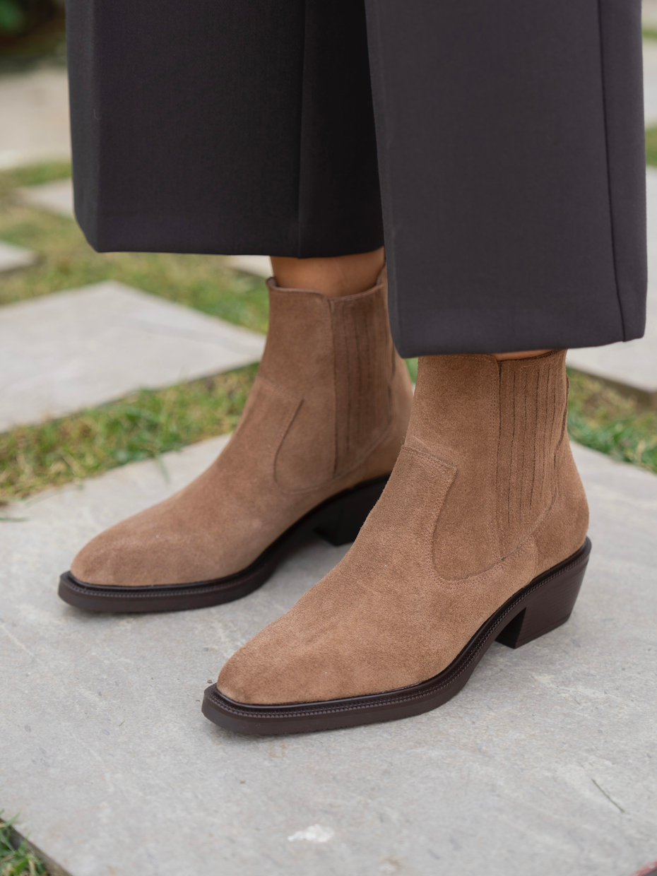 Konate Camel Süet   Hakiki Deri   Bot