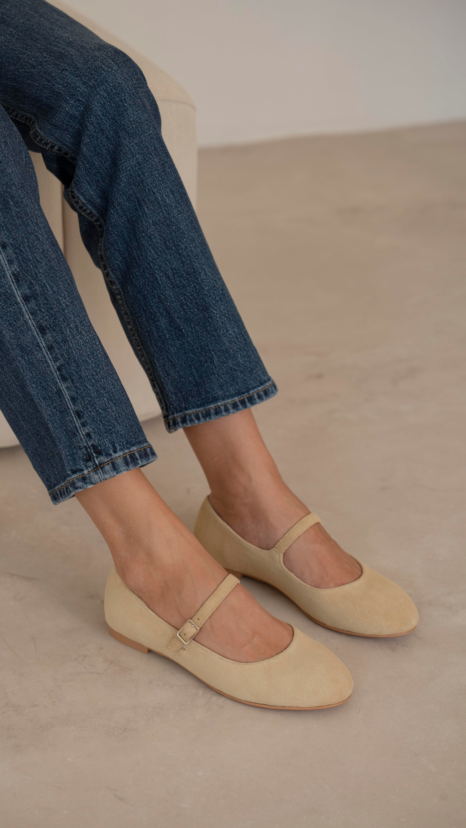 Kostas Sarı Süet   Hakiki Deri   Babet