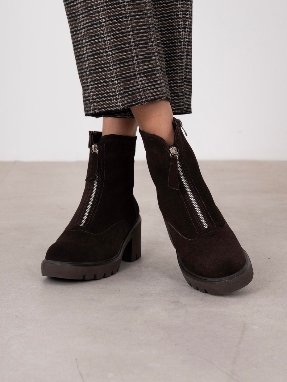 Kristina Kahve Süet Hakiki Deri Kadın Bot