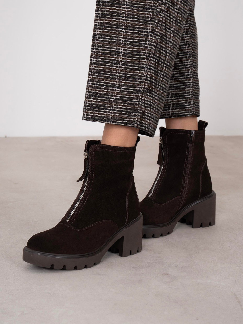 Kristina Kahve Süet Hakiki Deri Kadın Bot