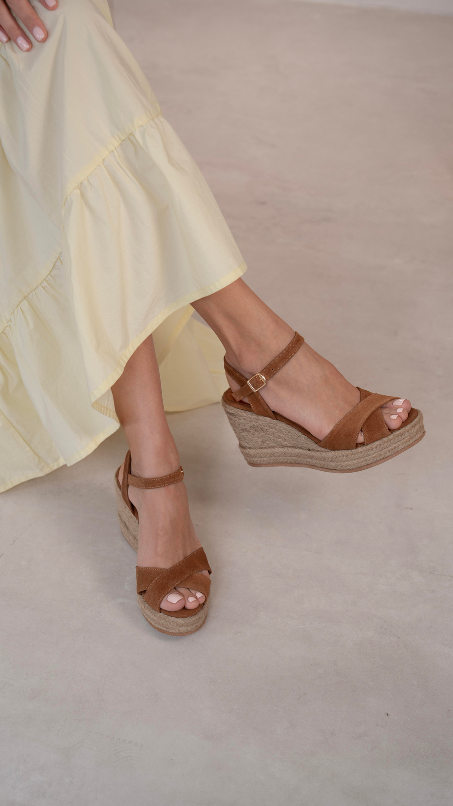 Kuzma Taba Süet   Hakiki Deri   Sandalet