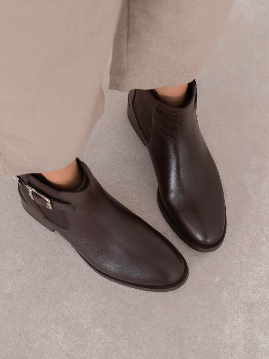 Lerato Kahve Hakiki Deri Kadın Bot