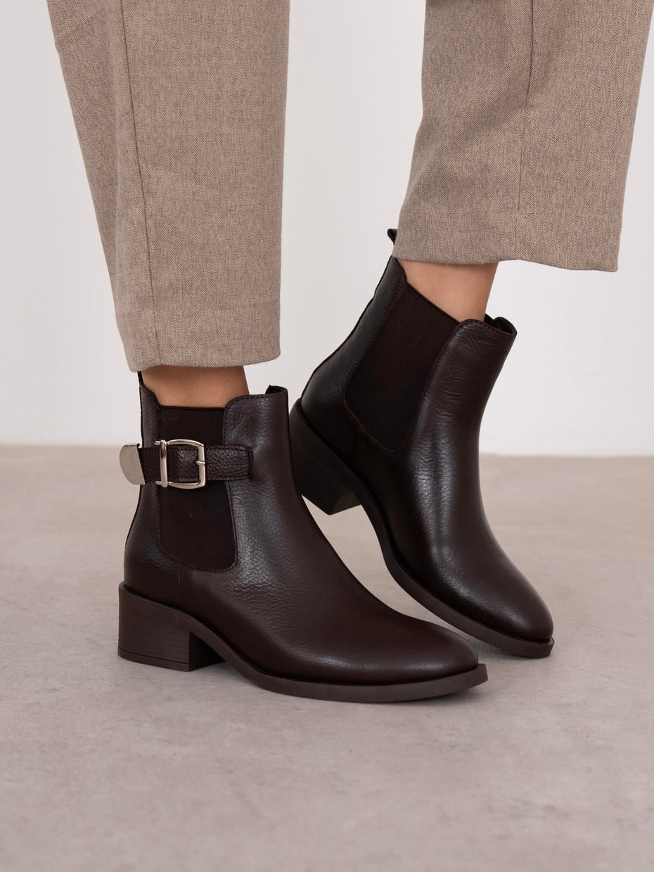 Lerato Kahve Hakiki Deri Kadın Bot