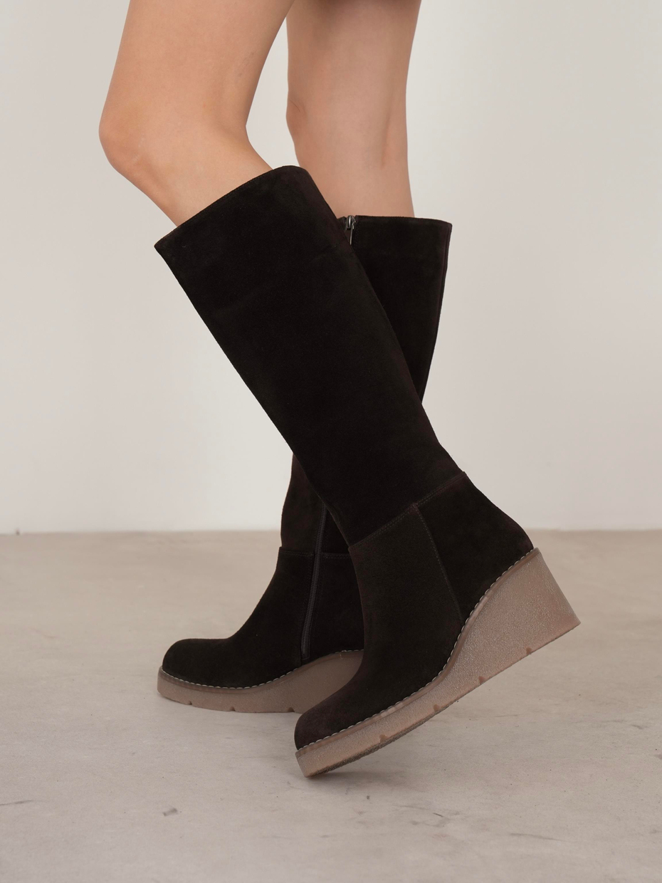 Liana Kahve Süet Hakiki Deri Kadın Çizme