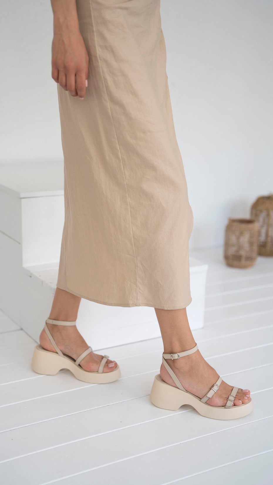 Limak Bej   Hakiki Deri Kadın   Sandalet