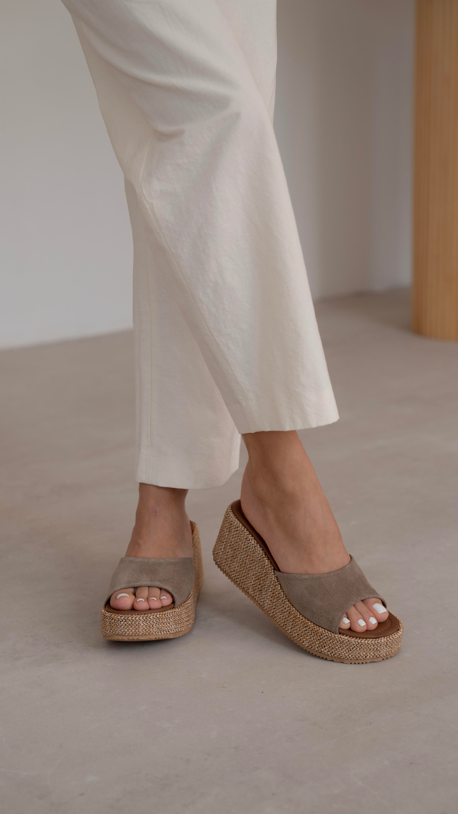 Livorno Vizon Süet   Hakiki Deri   Terlik