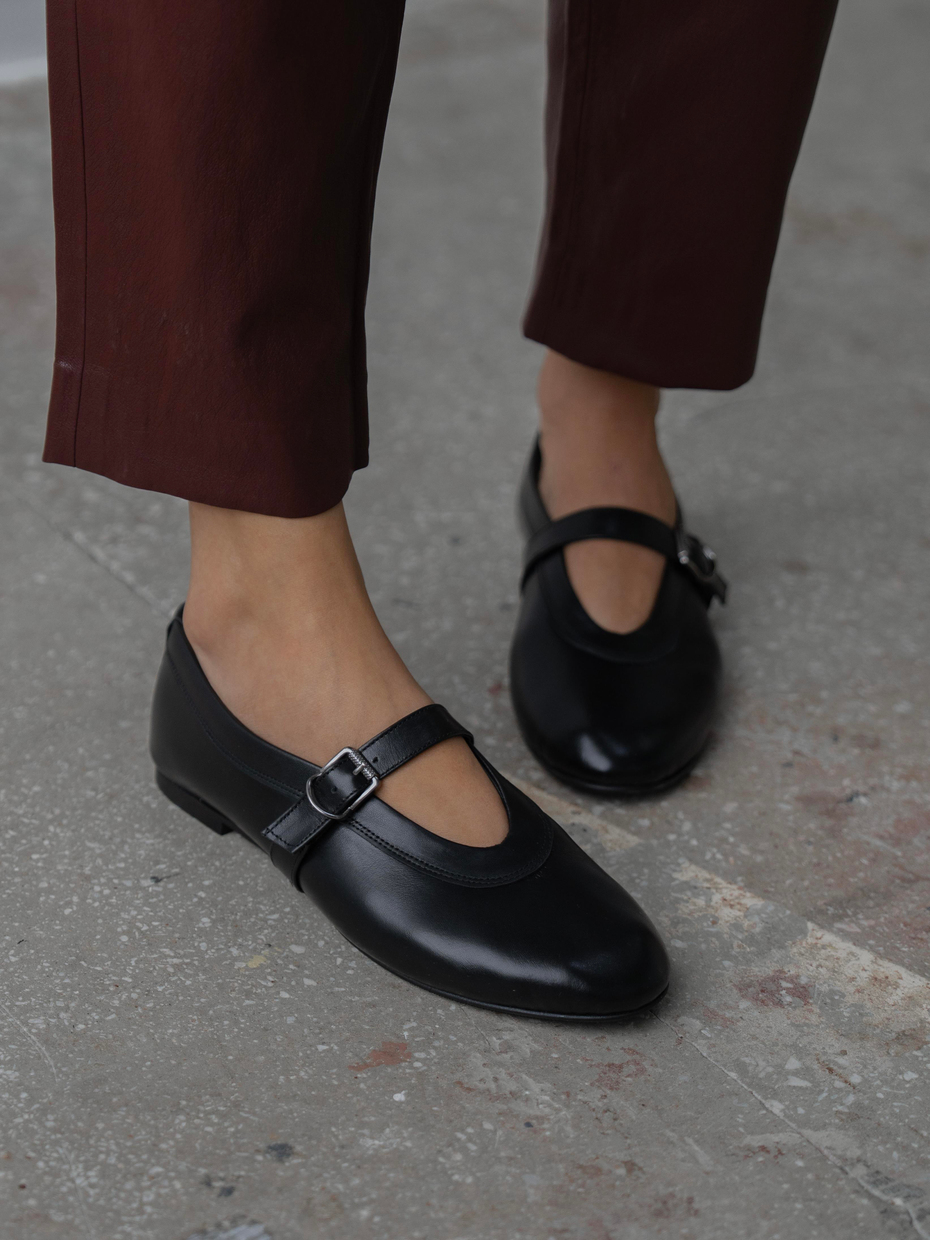 Lona Siyah Hakiki Süet Kadın Babet