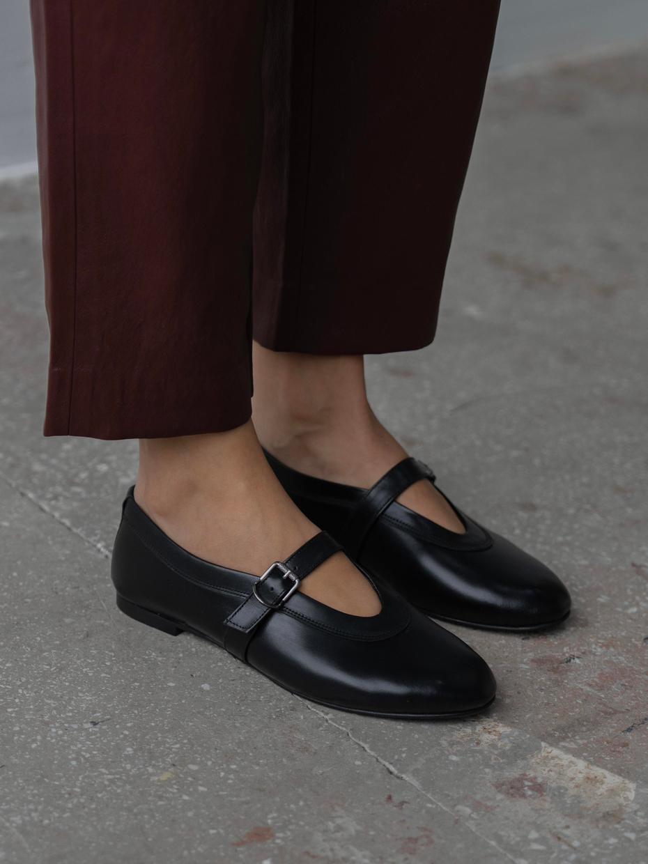 Lona Siyah Hakiki Süet Kadın Babet