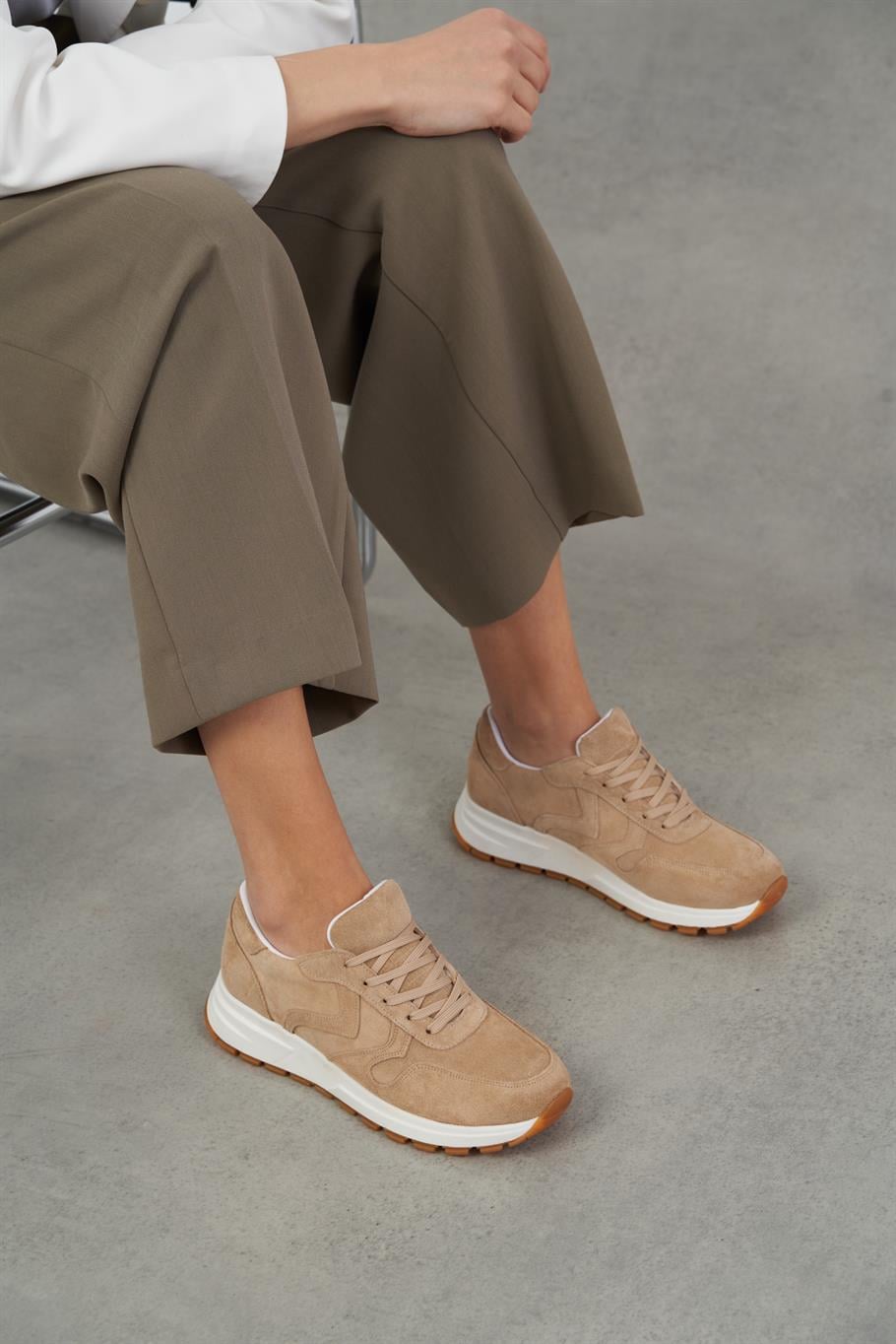 Lorenza Camel Süet   Spor Ayakkabi