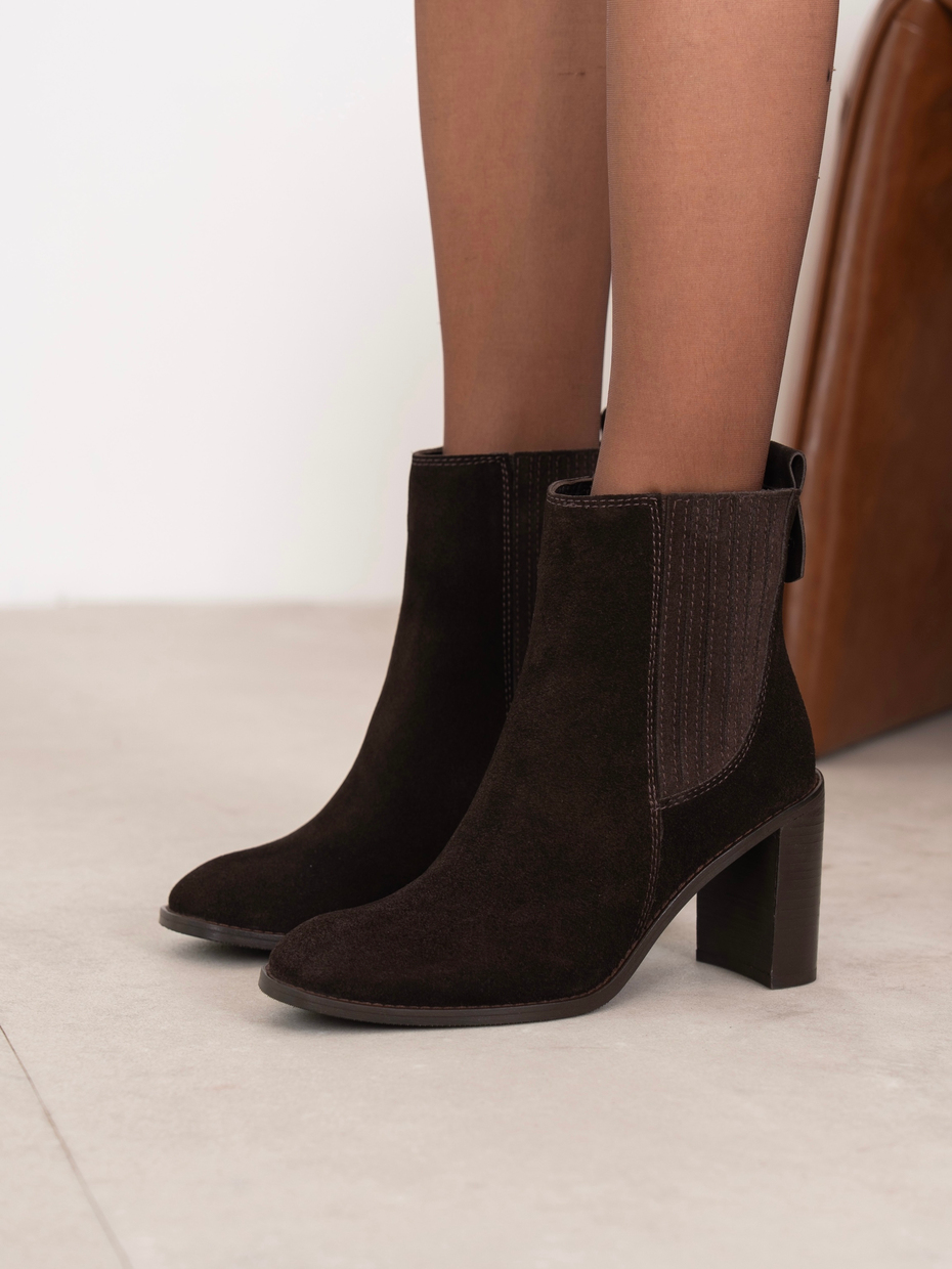 Lucia Kahve Süet Hakiki Deri Kadın Bot