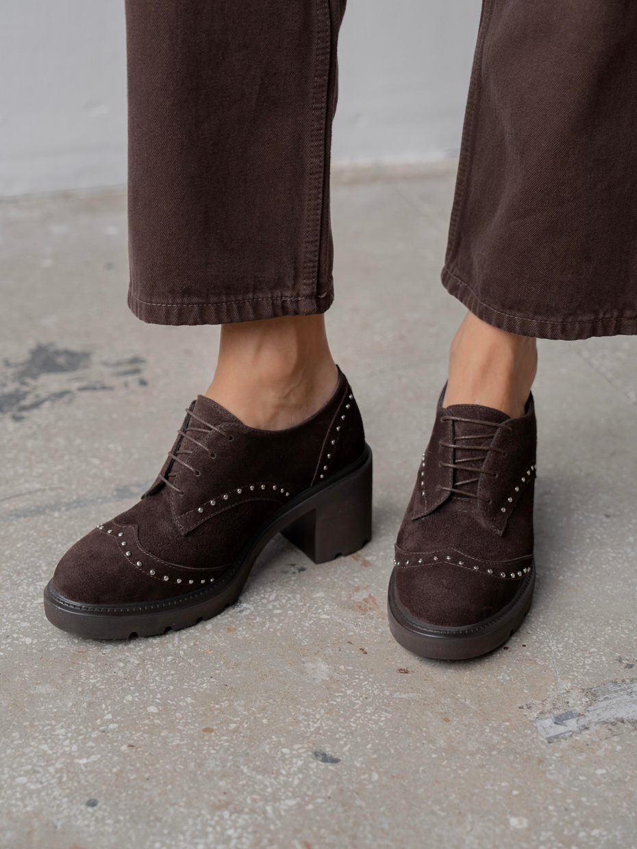 Lysi Koyu Kahve Süet Hakiki Deri Kadın MAKOSEN