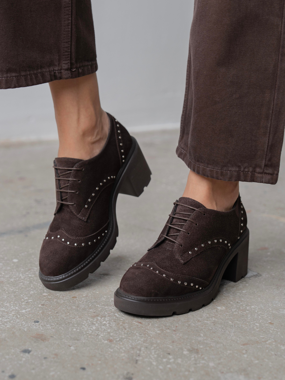 Lysi Koyu Kahve Süet Hakiki Deri Kadın MAKOSEN