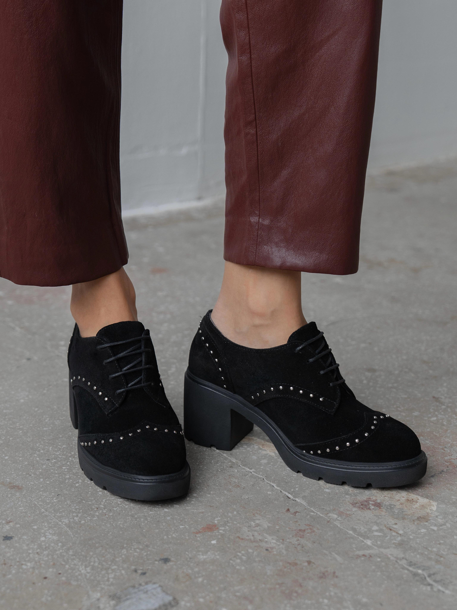 Lysi Siyah Süet Hakiki Deri Kadın MAKOSEN