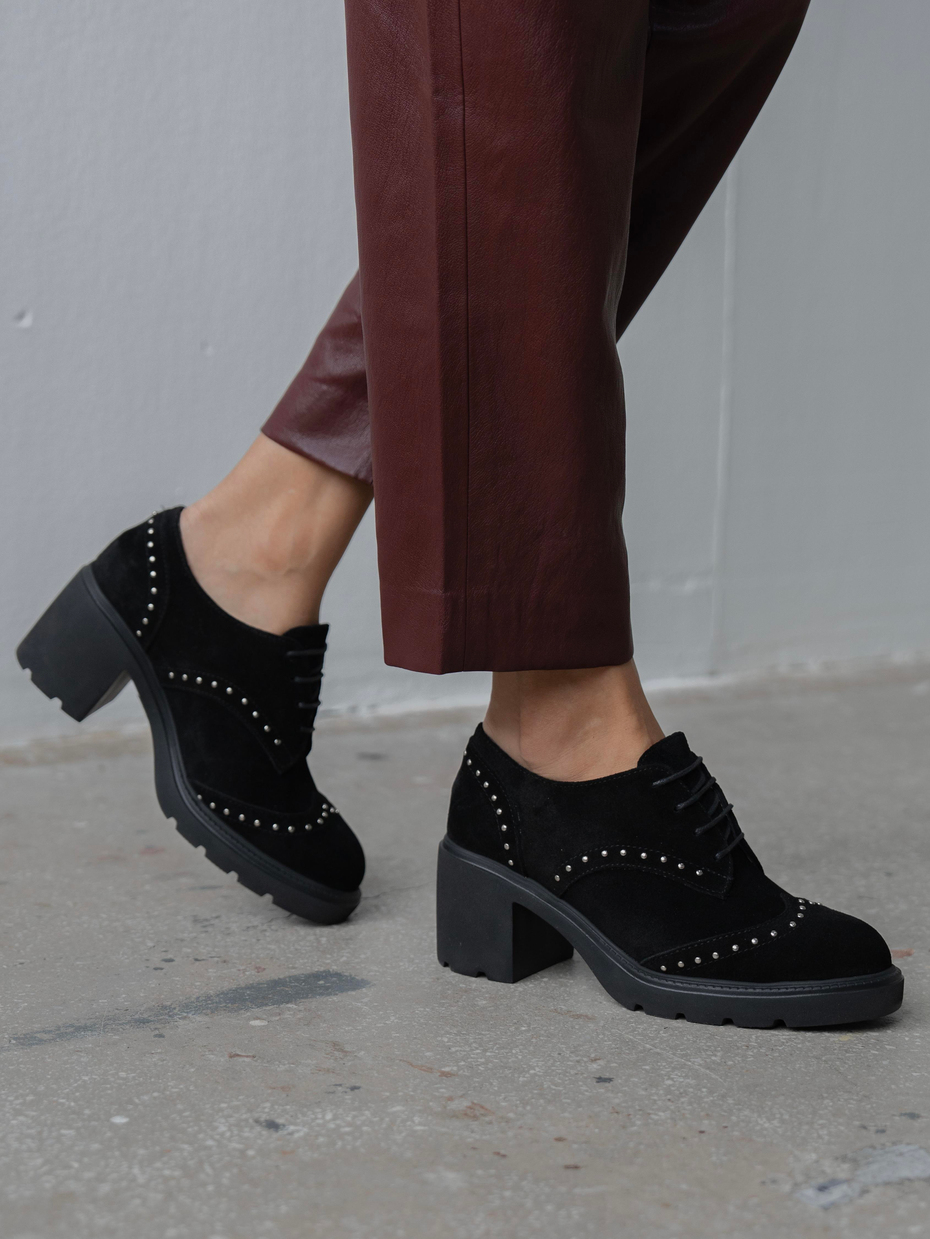 Lysi Siyah Süet Hakiki Deri Kadın MAKOSEN