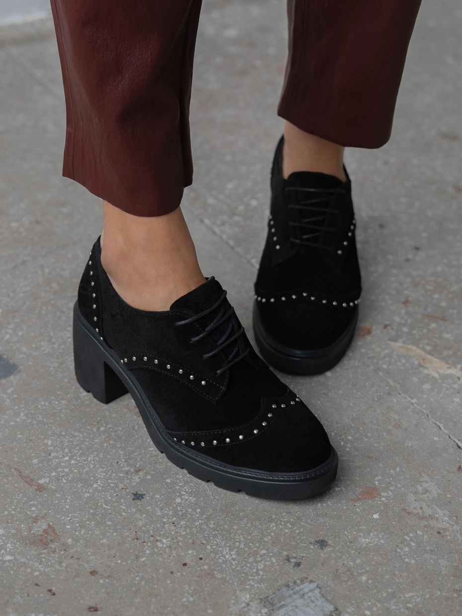 Lysi Siyah Süet Hakiki Deri Kadın MAKOSEN